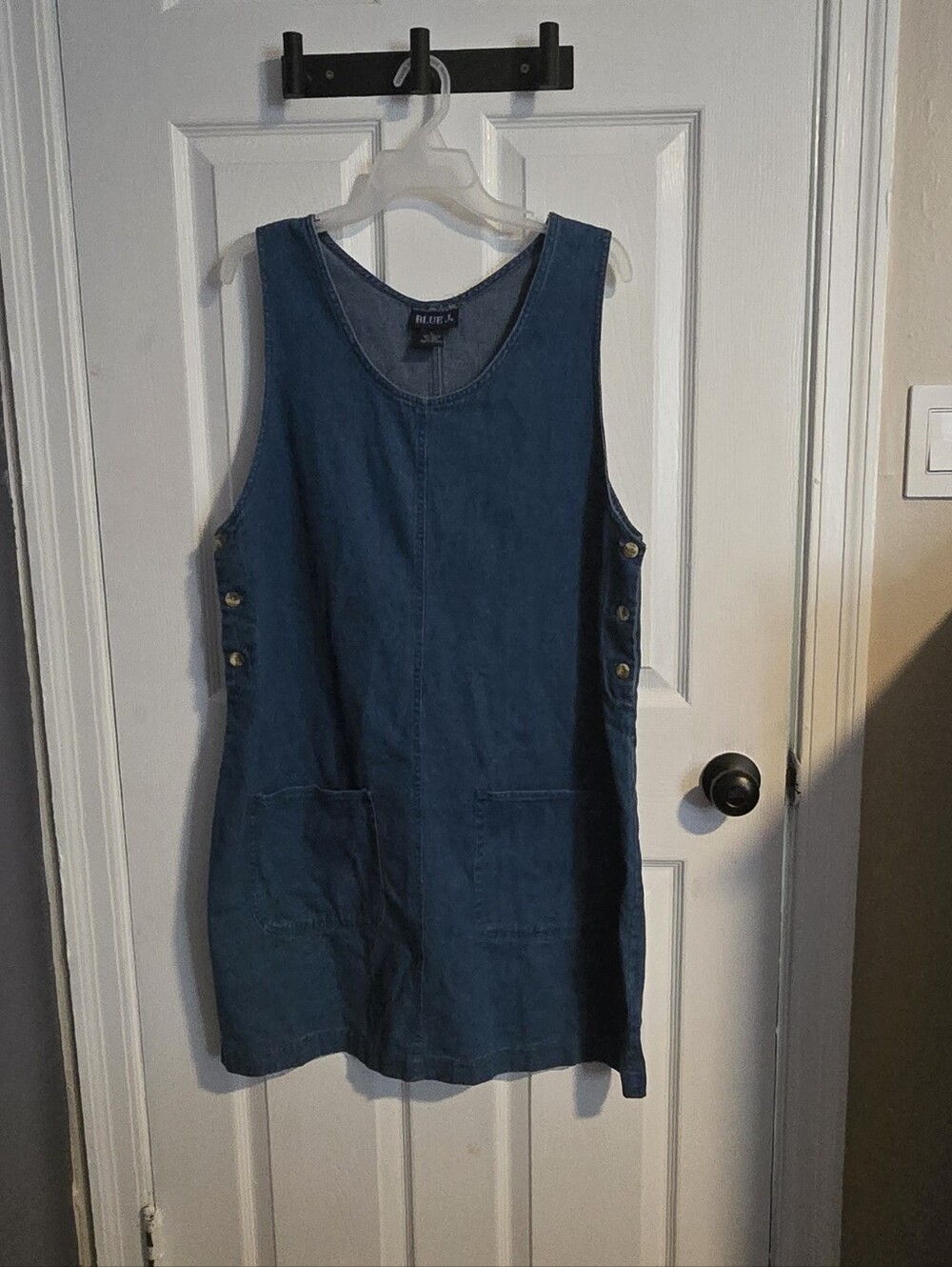 Blue Jay Denim Sleeveless Pinafore Mini Dress in Blue